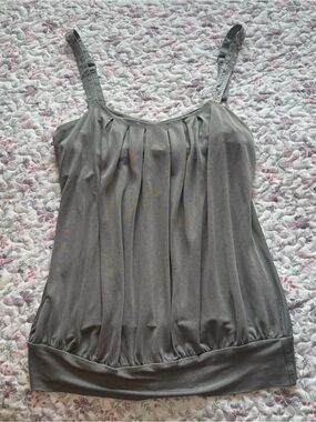 Y2K 2000s Going Out Sleeveless Tank Top Slouch, Olive Green, Size Small Women’s